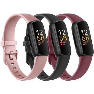 3 Pack Bands for Fitbit Inspire 3 Bands for Women Men, Sport Silicone Adjustable Replacement Straps for Fitbit Inspire 3 Fitness Tracker