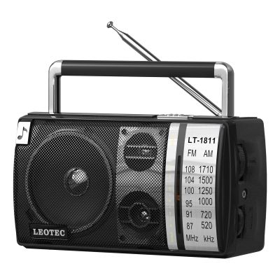 LEOTEC AM FM Radio Portable with Bluetooth 3.5mm Headphone Jack AC/DC Power