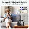 LEOTEC AM FM Radio Portable with Bluetooth 3.5mm Headphone Jack AC/DC Power view 2