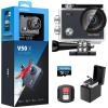 AKASO V50X Native 4K30fps WiFi Action Camera with EIS Touch Screen 4X Zoom 131 feet Waterproof Camera Support External Mic Remote Control with Helmet Accessories (with 64GB MicroSD Card) view 1