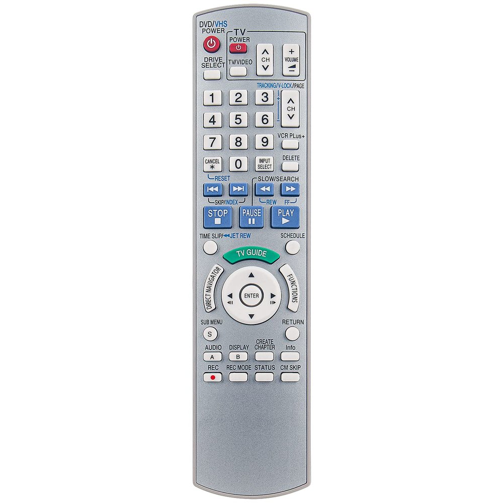 EUR7659Y90 Replace Remote Control Work for Panasonic DMR-EH75 DMR-EH75VS DMR-EH75V DVD HDD Recorder VHS VCR Combo Player