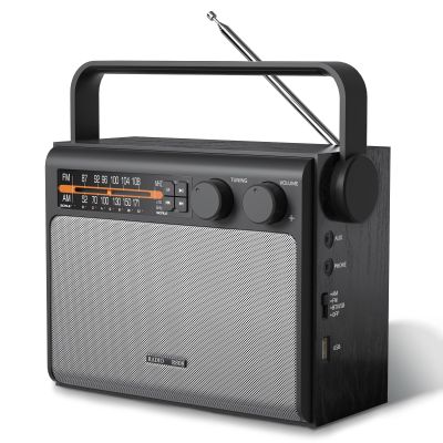 YOWGULF Portable AM FM Radio, Bluetooth Radio with Best Reception,Transistor Radio Plug in Wall or Battery Powered, Radio with Headphone Jack, USB, Aux in, Big Speaker, for Home Outdoor Gift