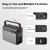 YOWGULF Portable AM FM Radio, Bluetooth Radio with Best Reception,Transistor Radio Plug in Wall or Battery Powered, Radio with Headphone Jack, USB, Aux in, Big Speaker, for Home Outdoor Gift view 4