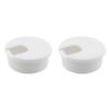 HJGarden 2pcs 1-3/4 inch Desk Wire Cord Cable Grommets Hole Cover for Office PC Desk Cable Cord Organizer Plastic Cover White view 1