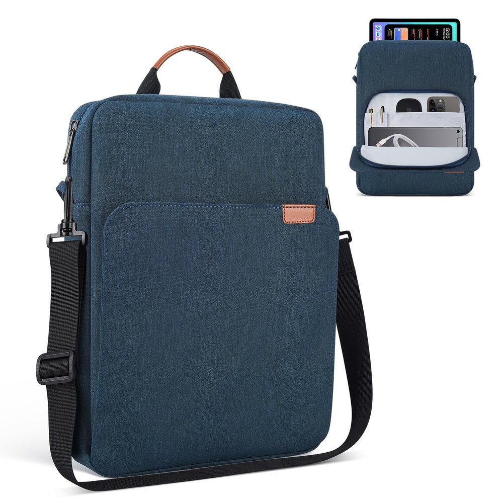 12.9-13 Inch iPad Carrying Bag for 2025 13 inch iPad Air M3 M2 & iPad Pro M4 M5 with Magic Keyboard, iPad Pro 12.9, Travel Shoulder Sleeve Case Bag, Navy Blue