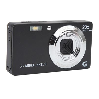 4K Digital Camera, 56MP 20x Digital Zoom Cheap Camera, 2.7 in Travel Camera, Built in Flash, Support Up to 128GB Storage Cards, Good Choice for Beginners (Black)