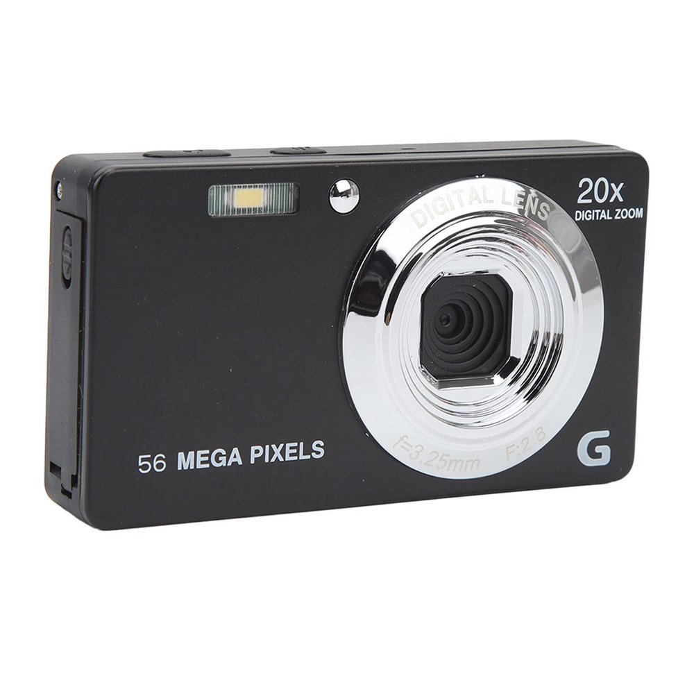 4K Digital Camera, 56MP 20x Digital Zoom Cheap Camera, 2.7 in Travel Camera, Built in Flash, Support Up to 128GB Storage Cards, Good Choice for Beginners (Black)