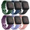 6 Pack Sport Bands Compatible with Fitbit Versa 2 / Fitbit Versa/Versa Lite/Versa SE, Classic Soft Silicone Replacement Wristbands (Large, Olive Green/Blue/Black/Purple/Lavender/Peach) view 1