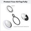 4 Packs Airtag Holder Key Ring, Stouchi Stainless Steel Invisible Slim Keychains Compatible with Airtag 2021 Finder Items, Dog, Key, Backpacks Air Tag Accessories with 2 Anti-Lost Ropes view 2