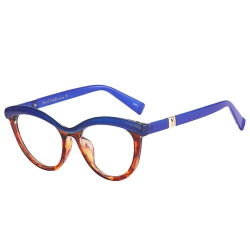 Womens Oversized Cateye Reading Glasses Blue Light Computer Glasses Stylish Reader (blue, 2.25, multiplier_x)
