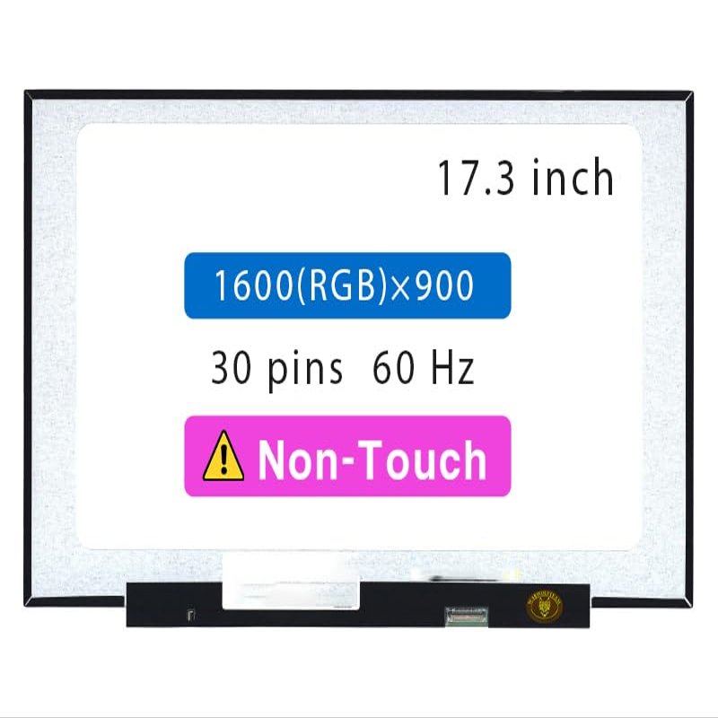 Screen Replacement for Lenovo Ideapad 3 17ABA7 Model 82RQ 17.3" HD+ 1600(RGB)900 30 pin LCD Non-Touch Screen Display Panel