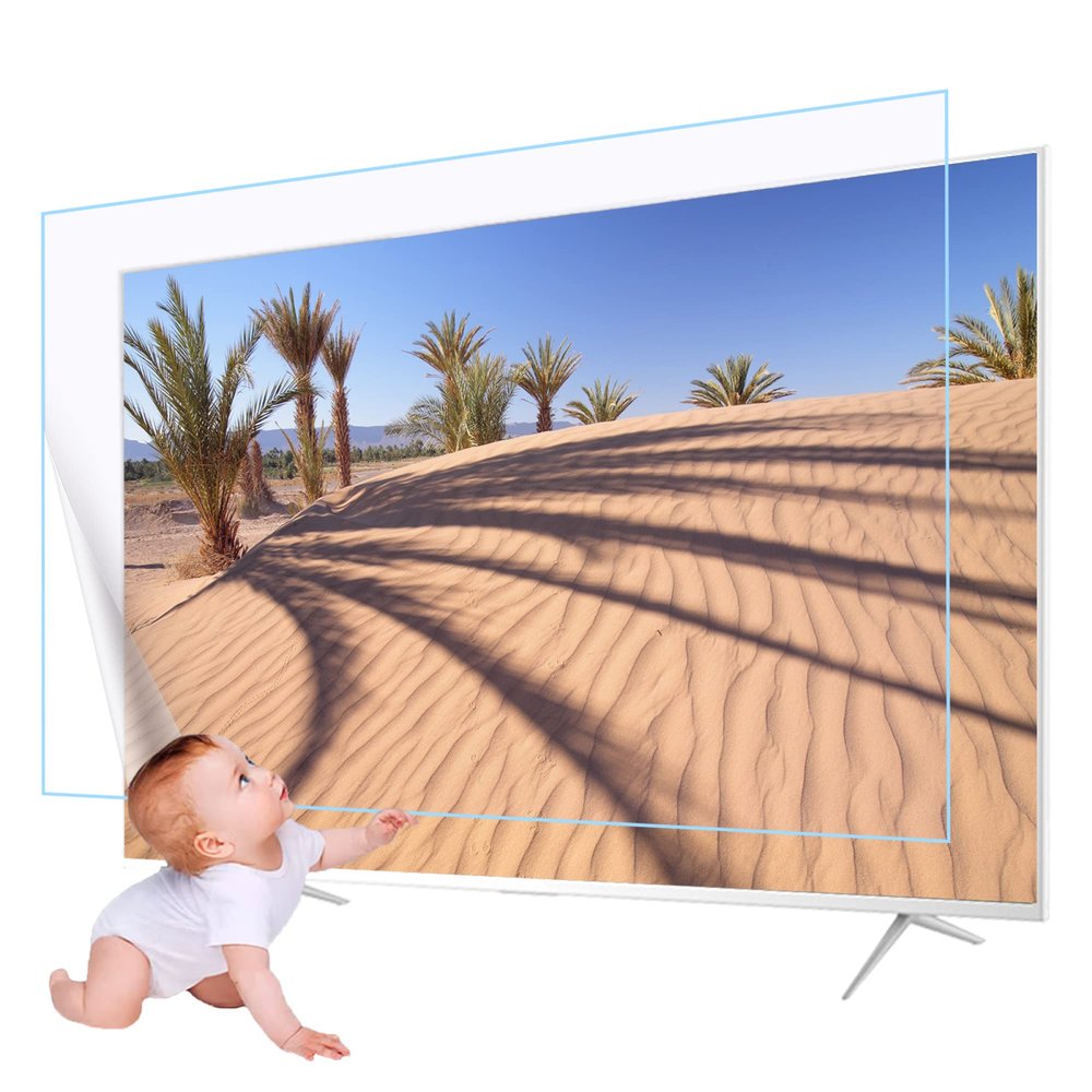 JQZWXX 65 Inch TV Screen Protector Film, Anti Glare Filter Out Blue Light Anti-Radiation, Frosted Surface Anti Scratch Protective Eye Film for Samsung/Hisense/Sony/Lg, Etc / 65in1429x804mm