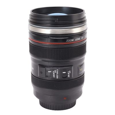 Camera Lens Coffee Mug, Stainless Steel Camera Lens Coffee Cup, 400ML Camera Lens Cup, Leakage Proof Novelty Coffee Mug, Gift for Photographers, Filmmakers, Videographers
