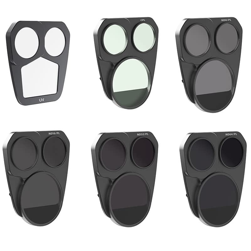 CoyKtonty Lens Protection Filter/Filter Set for DJI Mavic 3 Pro Drone, Adjustable CPL ND-PL Filters (UV+Adjustable CPL+Adjustable ND8/16/32/64PL)