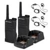 2 x Motorola RMM2050 On-Site 2-Way Radio (RMM2050) + 2 x Motorola HKLN4604 PTT Earpiece - 2 Pack with Mic Bundle view 1