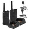 2 x Motorola RMM2050 On-Site 2-Way Radio (RMM2050) + 2 x HKLN4606 Remote Speaker Mic - 2 Pack with Mic Bundle view 1