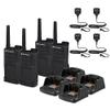 4 x Motorola RMM2050 On-Site 2-Way Radio (RMM2050) + 4 x HKLN4606 Remote Speaker Mic - 4 Pack with Mic Bundle view 1