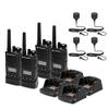 4 x Motorola RMU2080d On-Site 2-Way Business Radio with Display (RMU2080D) + 4 x HKLN4606 Remote Speaker Mic - 4 Pack with Mic Bundle view 1