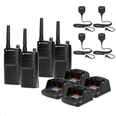 4 x Motorola RMU2040 On-Site 2-Way Radio (RMU2040) + 4 x HKLN4606 Remote Speaker Mic - 4 Pack with Mic Bundle