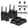 4 x Motorola RMU2040 On-Site 2-Way Radio (RMU2040) + 4 x HKLN4606 Remote Speaker Mic - 4 Pack with Mic Bundle view 1