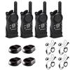 4 x Motorola CLS1410 UHF 1 W 4-Channel 2-Way Radio (CLS1410) + 4 x Motorola HKLN4604 PTT Earpiece - 4 Pack with Mic Bundle view 1