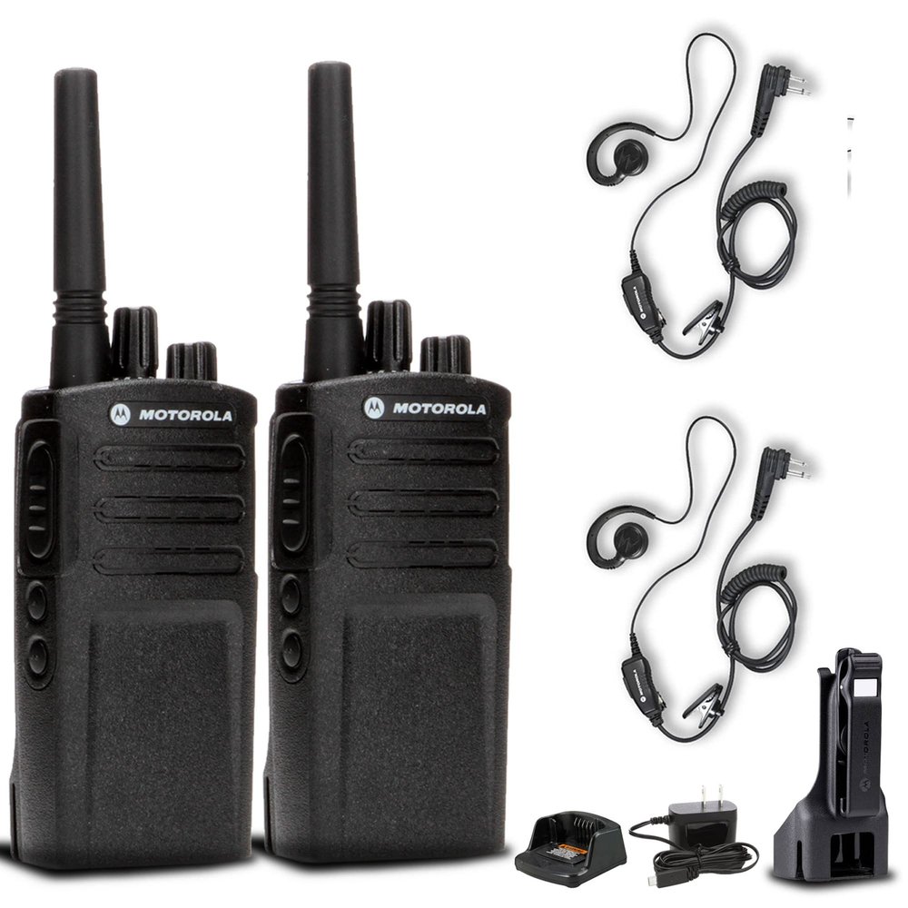2 x Motorola RMV2080 On-Site 2-Way Business Radio (RMV2080) + 2 x Motorola HKLN4604 PTT Earpiece