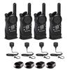 4 x Motorola CLS1410 UHF 1 W 4-Channel 2-Way Radio (CLS1410) + 4 x HKLN4606 Remote Speaker Mic - 4 Pack with Mic Bundle view 1