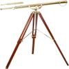 Shiny Brass Finish W/Brown Tripod Anchor Master Sky Watcher Vintage Telescope Maritime Scope Gift view 1
