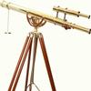 Shiny Brass Finish W/Brown Tripod Anchor Master Sky Watcher Vintage Telescope Maritime Scope Gift view 2