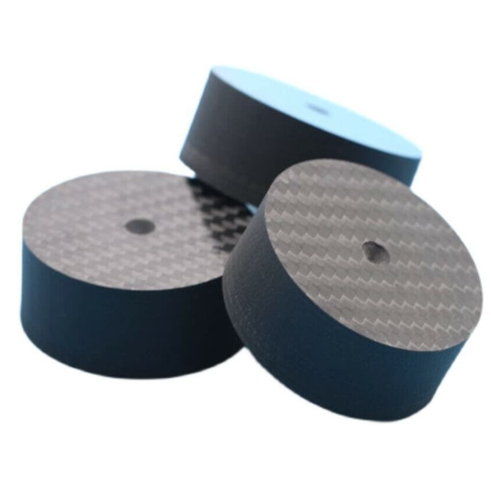 Heloawei 5Pcs Carbon Fiber Speaker Isolation Spike Base Pad Feet HiFi Cone Speaker Pad,25/30/40/50mm Option (Black : 50mm X 20mm)