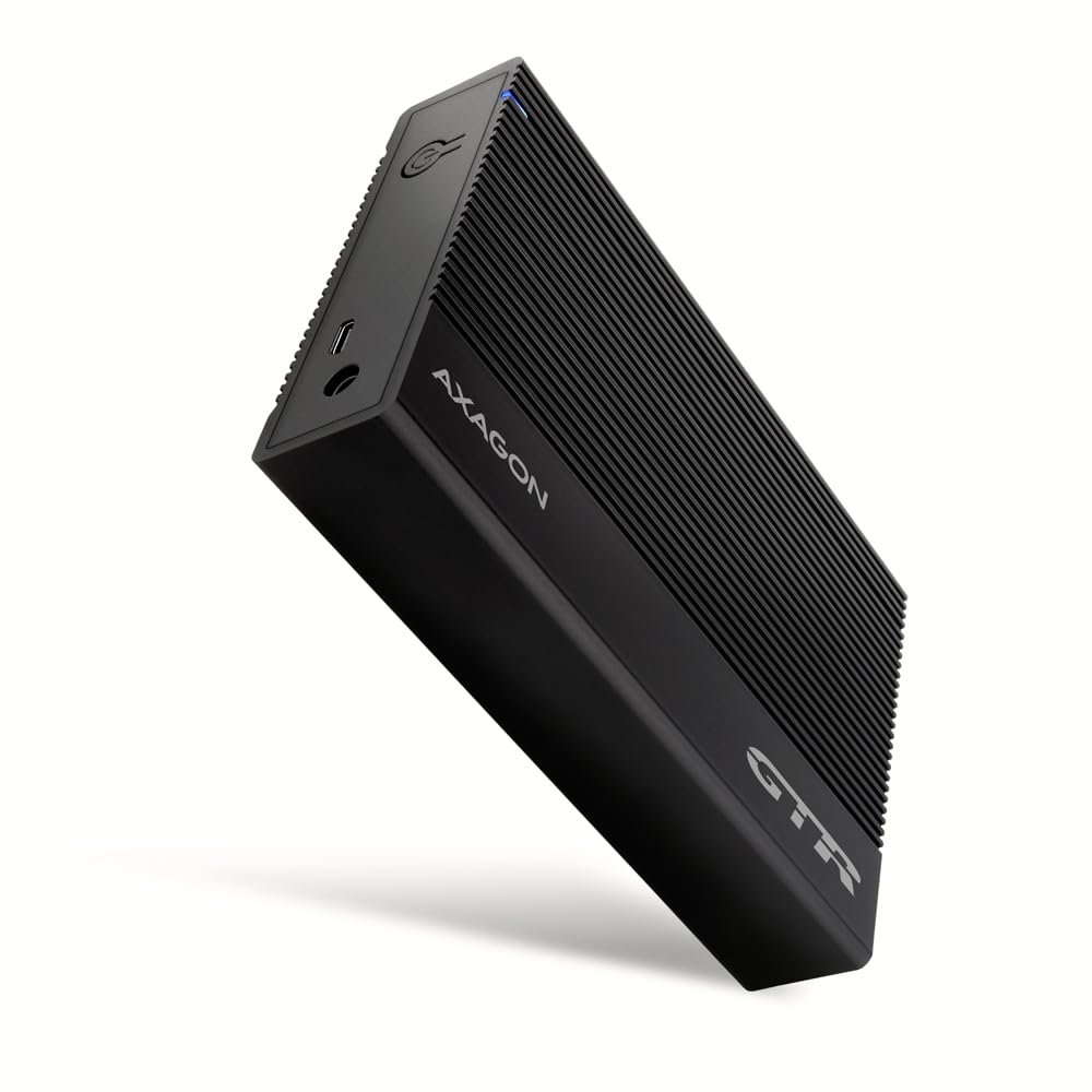 AXAGON EE35-GTR USB-C 3.2 Gen 1 - SATA 6G, 3.5" External Festplattengehuse, geriffelt - Schwarz