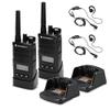 2 x Motorola RMU2080d On-Site 2-Way Business Radio with Display (RMU2080D) + 2 x Motorola HKLN4604 PTT Earpiece - 2 Pack with Mic Bundle view 1