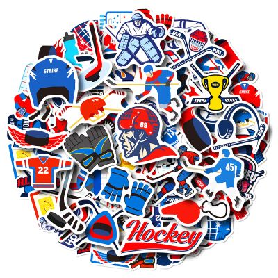 100 Pack Ice Hockey Stickers, Hockey Party Favors Decorations Gifts, Waterproof Stickers for Water Bottle Laptop Computer Phone
