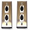 (2) Two Double XLR Single Wall Plates w Neutrik NC3FD-L-1 Female Stainless Steel view 1