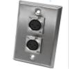 (2) Two Double XLR Single Wall Plates w Neutrik NC3FD-L-1 Female Stainless Steel view 2