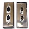 (2) Two Double XLR Single Wall Plates w Neutrik NC3FD-L-1 Female Stainless Steel view 4