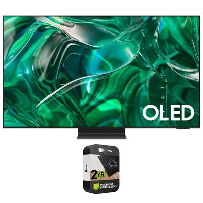 SAMSUNG QN55S95CAFXZA 55 inch HDR Quantum Dot OLED Smart TV 2023 (Renewed) Bundle with 2 YR CPS Enhanced Protection Pack