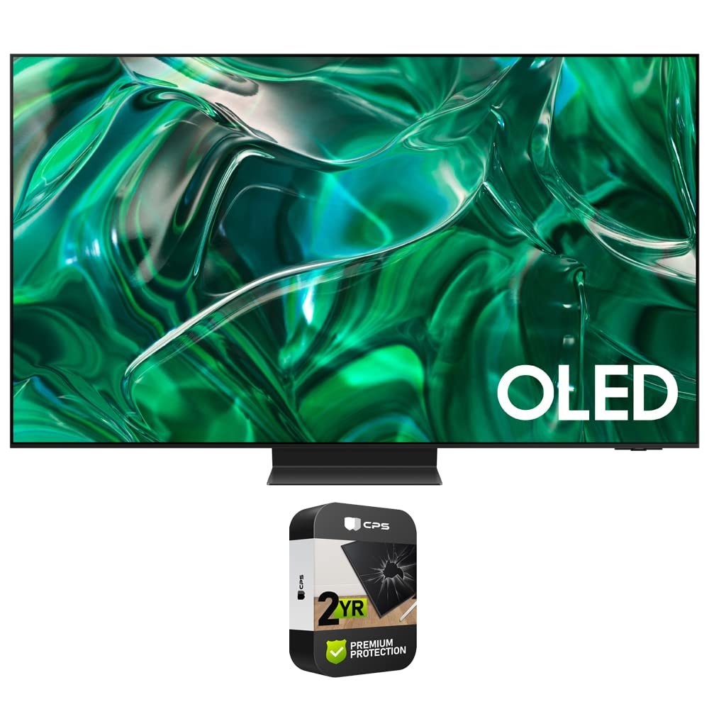 SAMSUNG QN55S95CAFXZA 55 inch HDR Quantum Dot OLED Smart TV 2023 (Renewed) Bundle with 2 YR CPS Enhanced Protection Pack