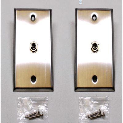 (2) Two Single Wall Plates w/NEUTRIK REAN NYS229 Mono 1/4" Jack Stainless Steel