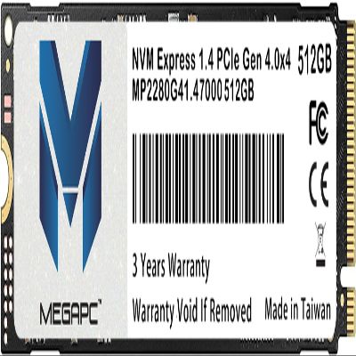 MegaPC PCIe SSD 512GB NVMe M.2 2280 Internal Solid State Hard Drive, Interface PCIe Gen 4.0 x4, Speed Up to 7000 mb/s, Storage and Memory Expansion for Gaming Computer PC Desktop Laptop AIO