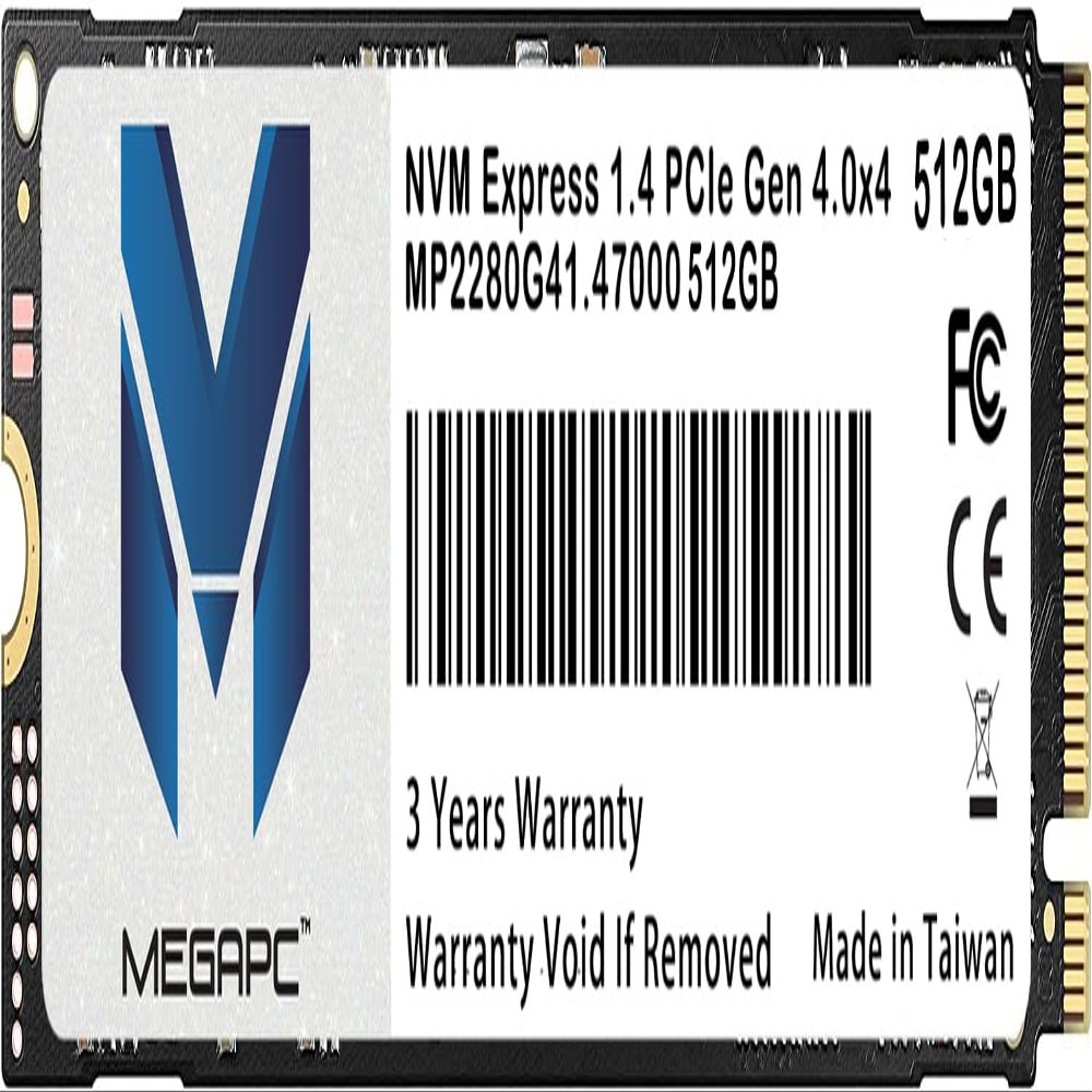 MegaPC PCIe SSD 512GB NVMe M.2 2280 Internal Solid State Hard Drive, Interface PCIe Gen 4.0 x4, Speed Up to 7000 mb/s, Storage and Memory Expansion for Gaming Computer PC Desktop Laptop AIO