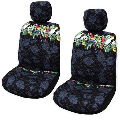 Made in Hawaii, Parrot Hawaiian Separate Headrest Cover - Set of 2