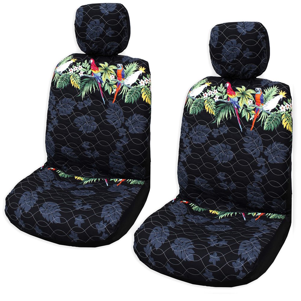 Made in Hawaii, Parrot Hawaiian Separate Headrest Cover - Set of 2