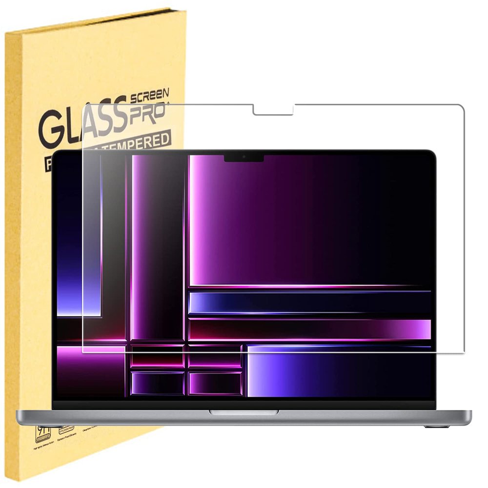MUBUY-GOL Screen Protector for MacBook Pro 14 Inch (2021-2025, M1-M5, Pro, Max) Tempered Glass Screen Protector 9H Hardness Anti-Fingerprint