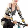 Gnome Honey Daisies Bee Cooling Arm Sleeves for Men Women, Black Checkered Buffalo Plaid Protection Arm Sleeves (XL) view 2