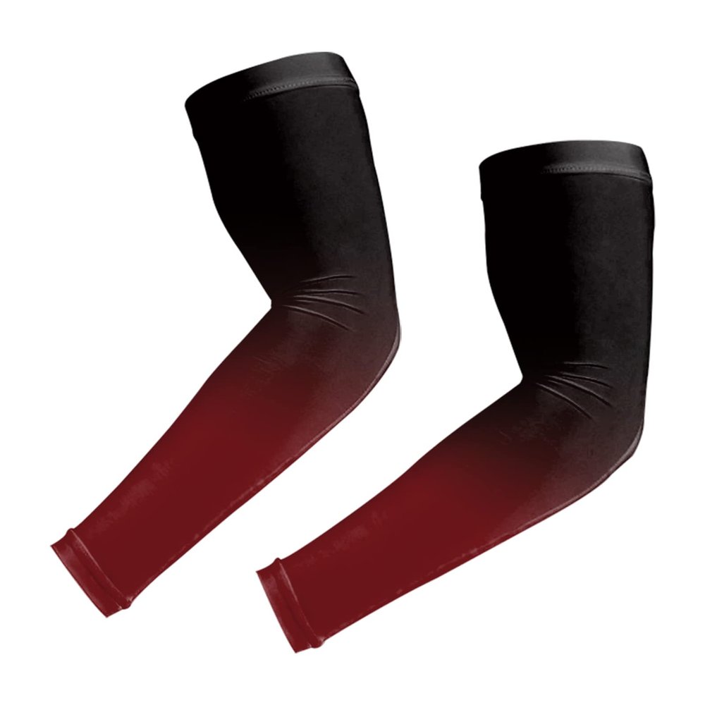 Red Black Ombre Farmhouse Cooling Arm Sleeves for Men & Women, Rustic Gradient Black UV Sun Protection Arm Sleeves (L)