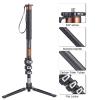Cayer Carbon Fiber Monopod Leg, 68 Inch Camera Telescopic Video Monopod Tube with Feet, Compatible for DSLR Cameras and Camcorders view 2
