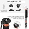 Cayer Carbon Fiber Monopod Leg, 68 Inch Camera Telescopic Video Monopod Tube with Feet, Compatible for DSLR Cameras and Camcorders view 4