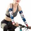 Blue Independence Truck with Gnomes Cooling Arm Sleeves for Men Women, American Flag Star Stripes Arm Sleeves (L) view 2