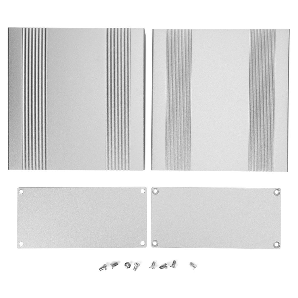 Split Type 1.25-1.5mm Aluminum Project Box,68x145x150mm Matte Silver Enclosure Case DIY Analyzer HiFi Amplifier Casing,Heat Dissipation Aluminum Casing